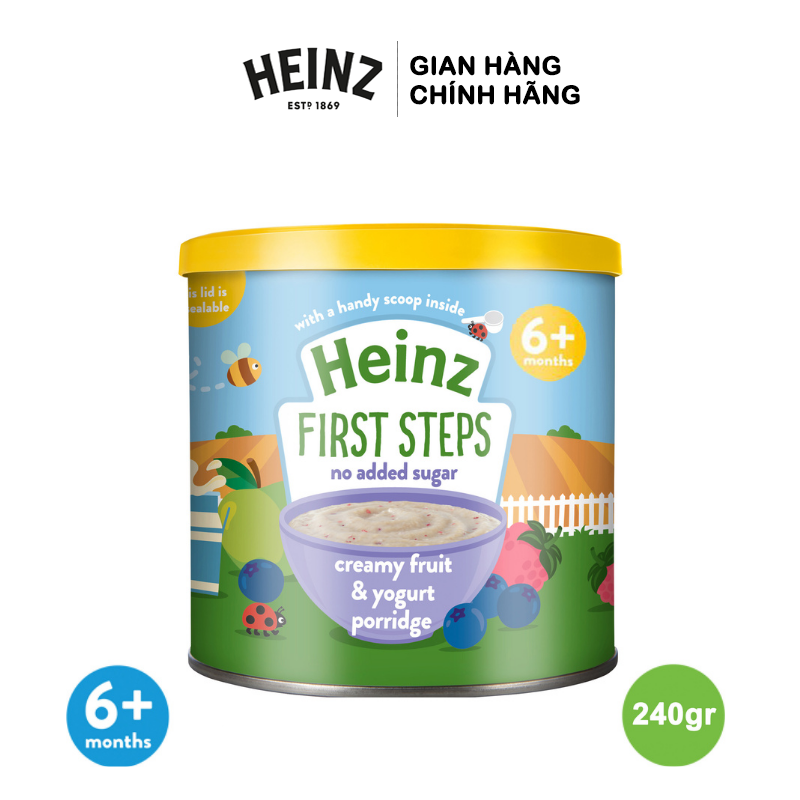  Bột Ăn Dặm Sữa Chua Trái Cây Heinz 240g - Dành cho bé từ 6+ 