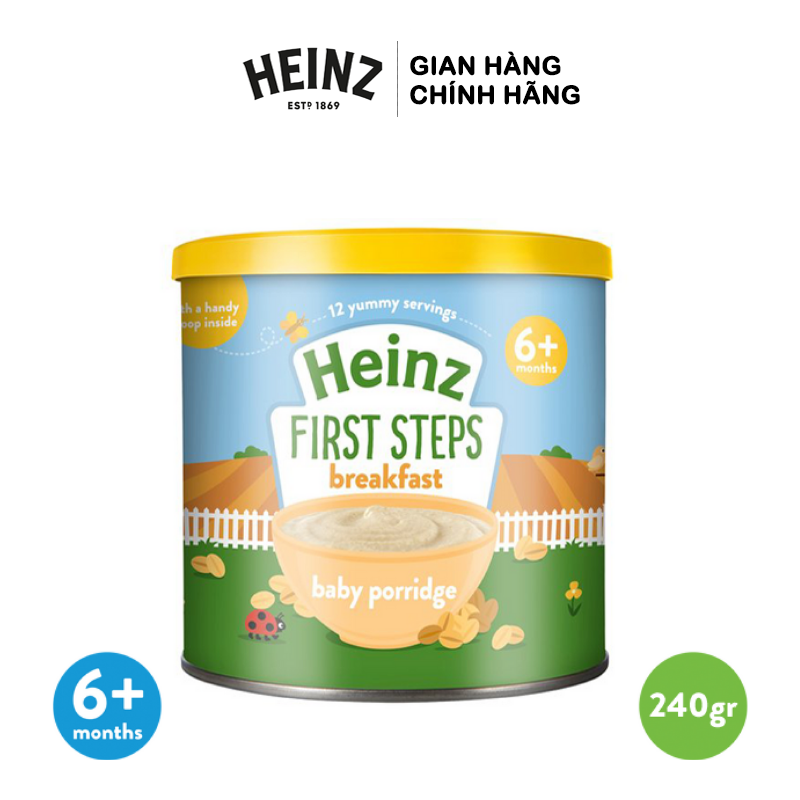  Bột Ăn Dặm Cháo Kem Yến Mạch Heinz 240g  (Bé 6 Tháng Tuổi) 