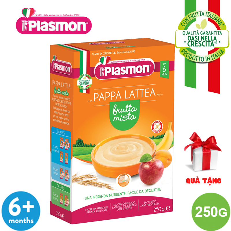  (MUA 1 TẶNG 1) Bột Ăn Dặm Vị Gạo, Sữa và Trái Cây Nghiền Plasmon 250g (Date T03/2023) (Bé 6 Tháng Tuổi) 