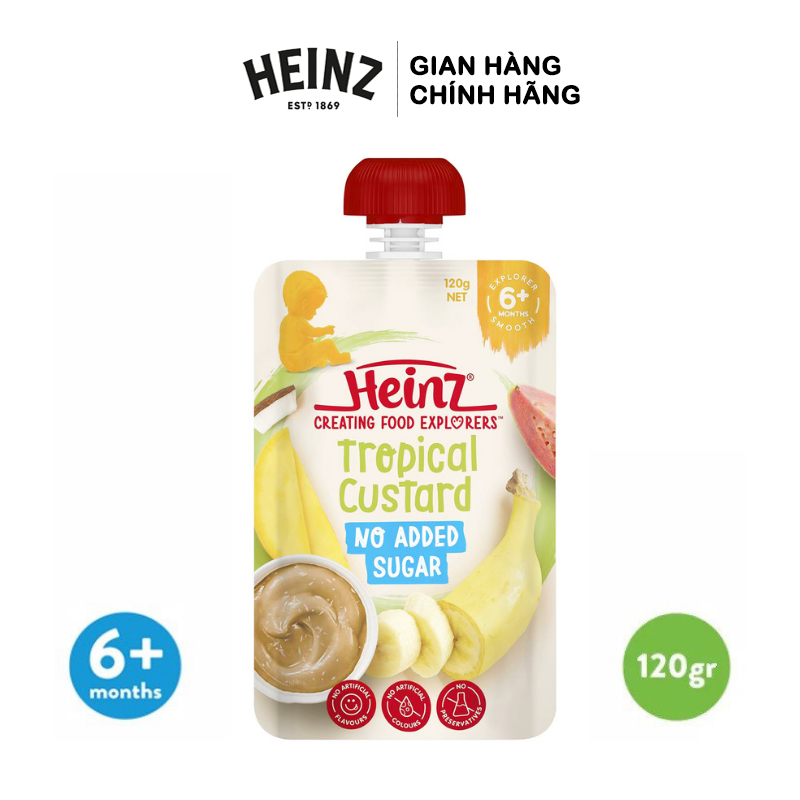  Túi Dinh Dưỡng Vị Custard Trái Cây HEINZ 120g - Dành cho bé từ 6+ 