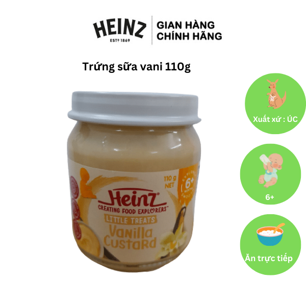  Lọ Dinh Dưỡng Trứng Sữa Vani HEINZ 110g  (Bé 6 Tháng Tuổi) 