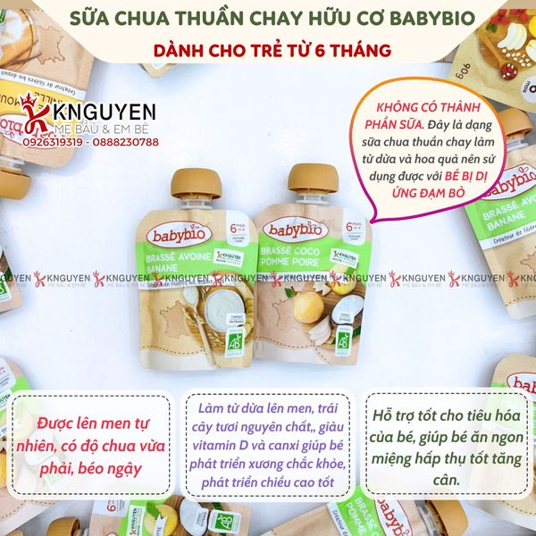  Sữa Chua Hữu Cơ Babybio Hữu Cơ Cho Bé (85g) 