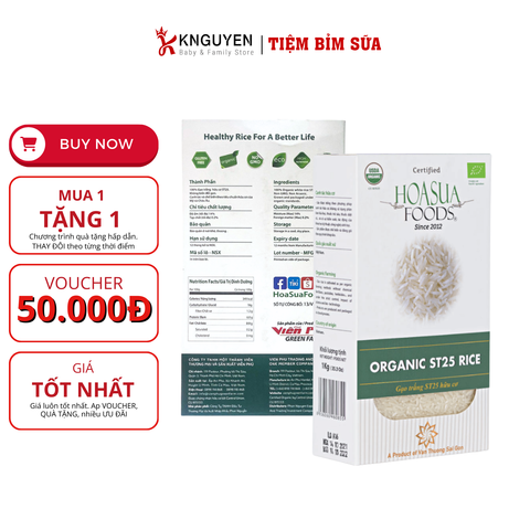  Gạo Trắng Hữu Cơ ST25 Hoa Sữa 1kg 