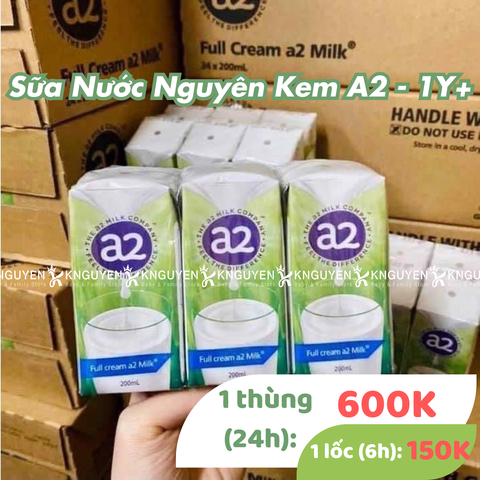  Sữa Nước A2 Nguyên Kem (6x200ml) Úc 