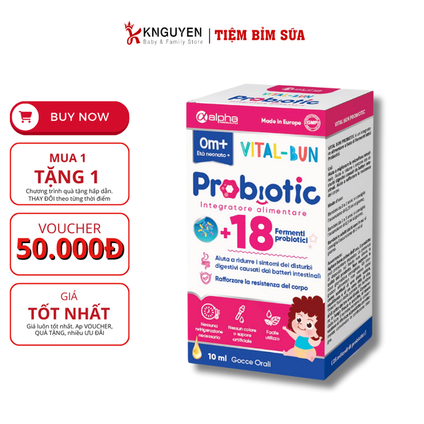  Men Vi Sinh Probiotic 0m+ Vital Bun 10ml 