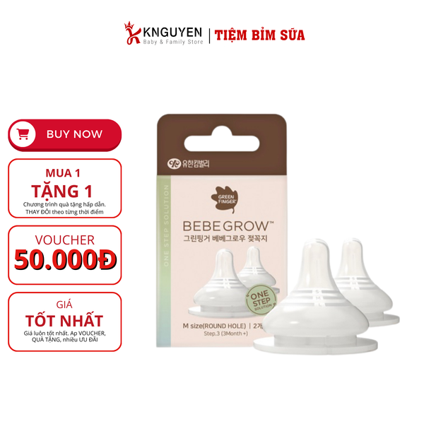  Núm ti bình sữa Green Finger BebeGrow Hàn quốc (Tách Lẻ) 
