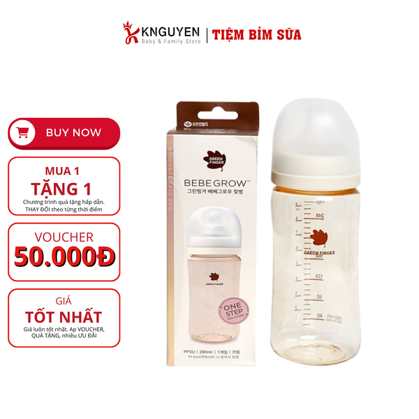  Bình sữa Green Finger BebeGrow nội địa Hàn CHÍNH HÃNG (Kèm Núm) 