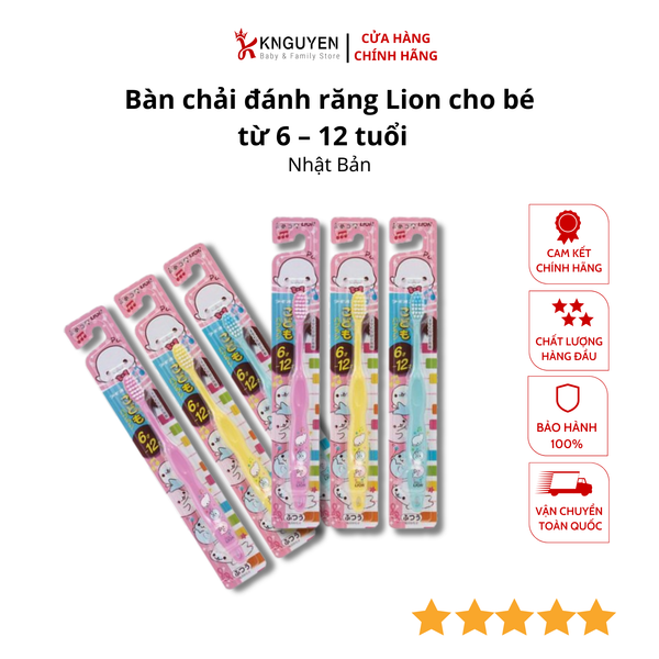  Bàn chải đánh răng Lion cho bé từ 6 – 12 tuổi 