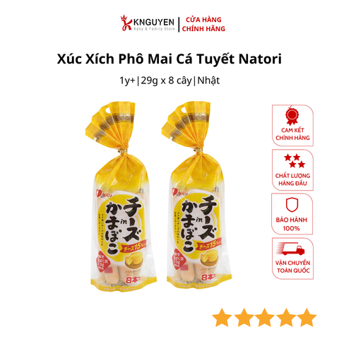  Xúc Xích Phô Mai Cá Tuyết Natori 232g (29g x 8 cây) 