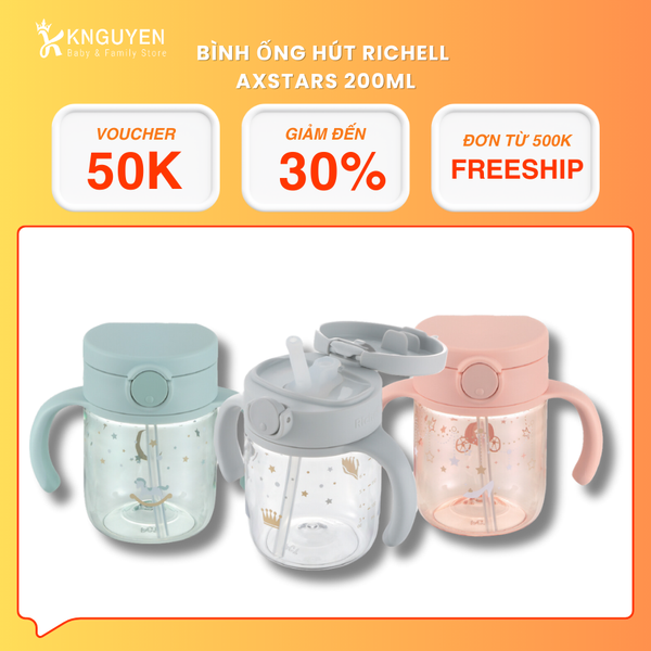  Bình Ống Hút Richell Axstars  200ml 
