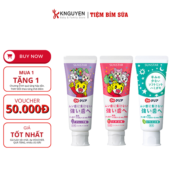  Kem đánh răng cho bé Sunstar 70g 