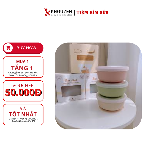  Bát ăn dặm silicone Bar rot (BR006) 