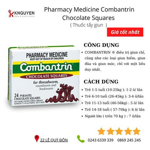  Tẩy giun Socola Combantrin 