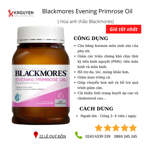  Tinh dầu hoa anh thảo - Blackmores 190 viên 