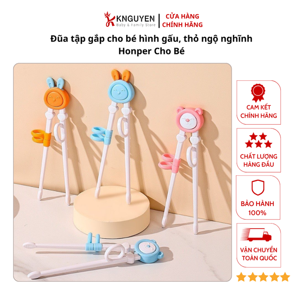  Đũa tập gắp cho bé hình gấu, thỏ ngộ nghĩnh Honper Cho Bé 