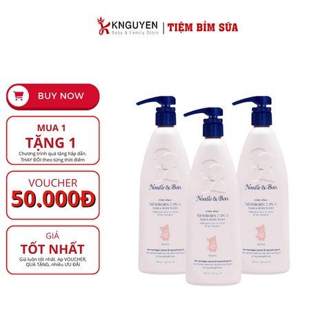  Dầu Gội Sữa Tắm 2 Trong 1 Noodle & Boo - Hương Phấn 