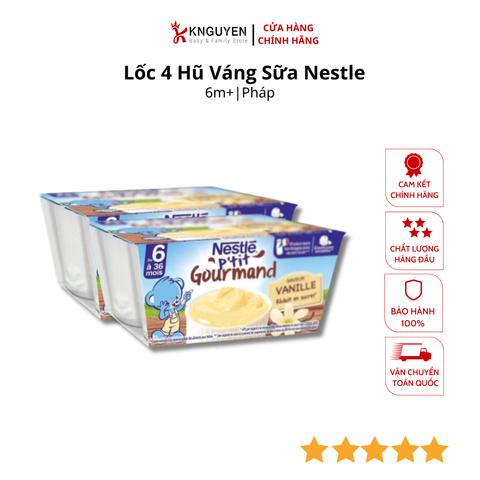  Lốc 4 Hũ Váng Sữa Nestle Pháp (6m+) 