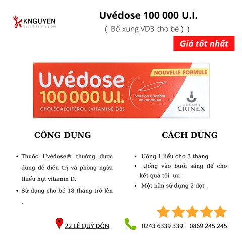  UVEDOSE 100.000 U.I PHÁP D Liều Cao 