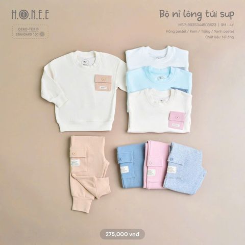  Bộ Nỉ Lông Túi Sup HRNEE 