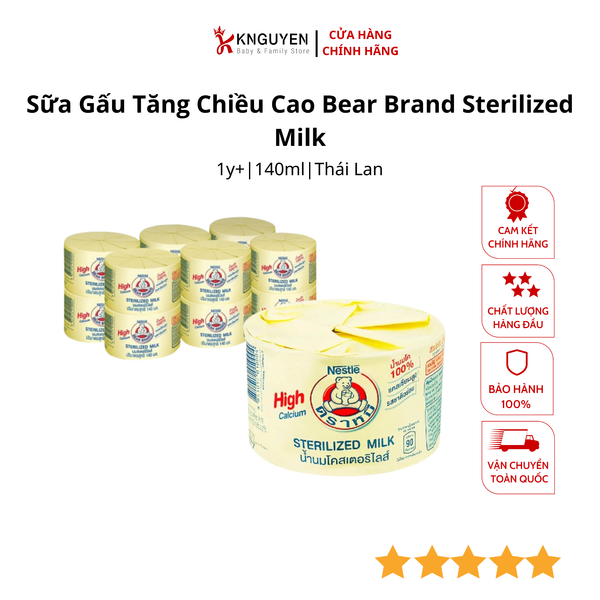  Sữa Gấu Tăng Chiều Cao Bear Brand Sterilized Milk 140ml Thái Lan 