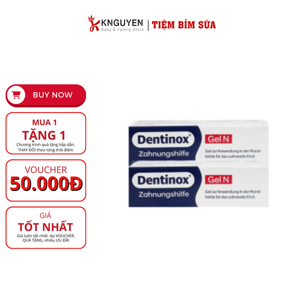  Bôi lợi giảm đau khi bé mọc răng Dentinox-Gel N ( Mẫu mới) -10g 