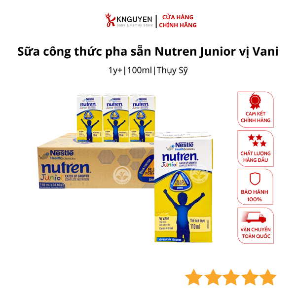  Sữa công thức pha sẵn Nutren Junior vị Vani - Thụy Sỹ (100ml) 