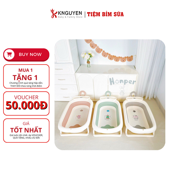  Chậu Tắm nhiệt kế Gấp Gọn Kèm Phao Honper HP - 114 