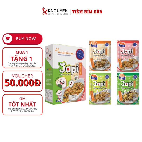  Rắc cơm trẻ em JAPIFOODS Hộp 4 vị 