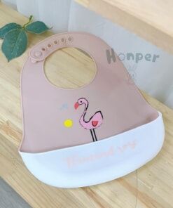  Yếm ăn dặm Silicon có máng hứng Honper 