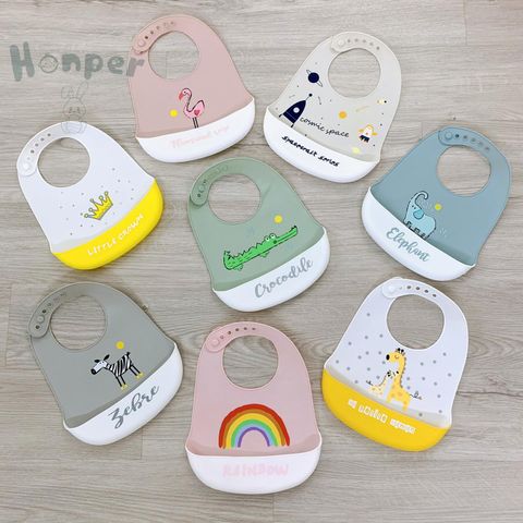  Yếm ăn dặm Silicon có máng hứng Honper 