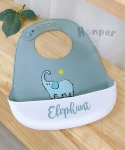  Yếm ăn dặm Silicon có máng hứng Honper 