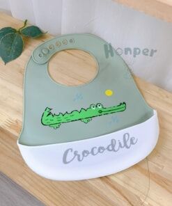  Yếm ăn dặm Silicon có máng hứng Honper 