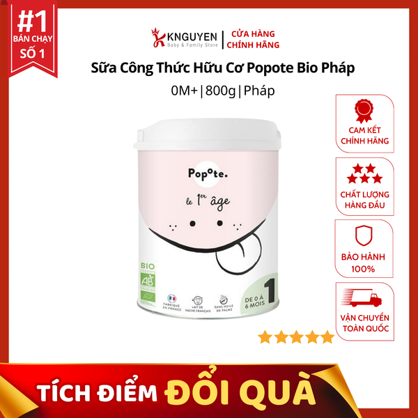  Sữa Công Thức Hữu Cơ Popote Bio Pháp (800g) 