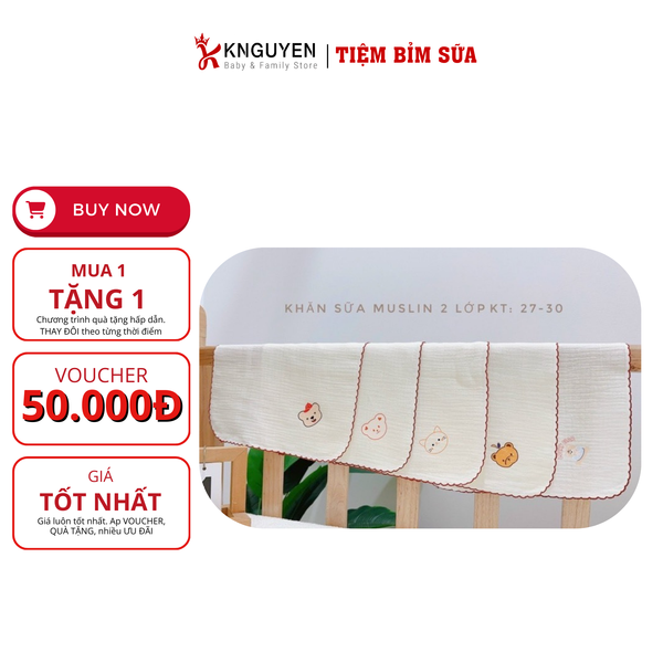  Set 5 khăn sữa sợi tre Himom 