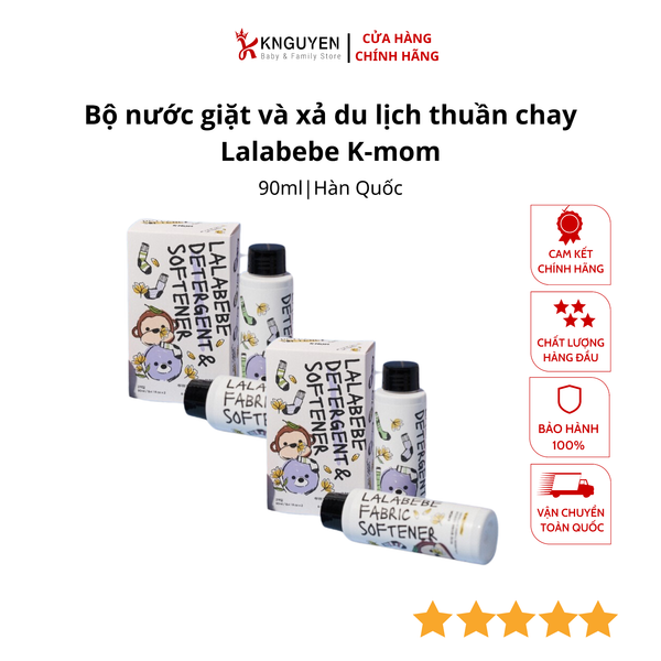  Bộ nước giặt và xả du lịch thuần chay Lalabebe K-mom Hàn Quốc 