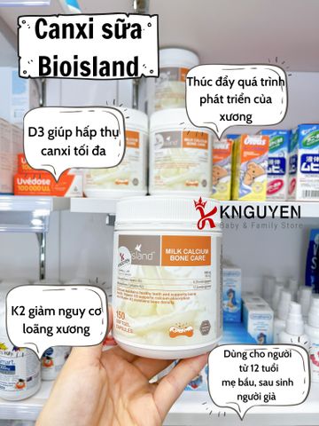  Viên Milk Calcium Bone Care Bioisland 150 viên Úc 