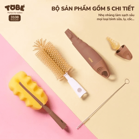  Bộ Cọ Bình Sữa Silicone 5 chi tiết Tobé 
