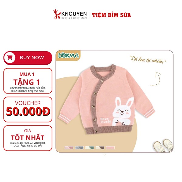  Áo len cài lệch dài tay Dokma 