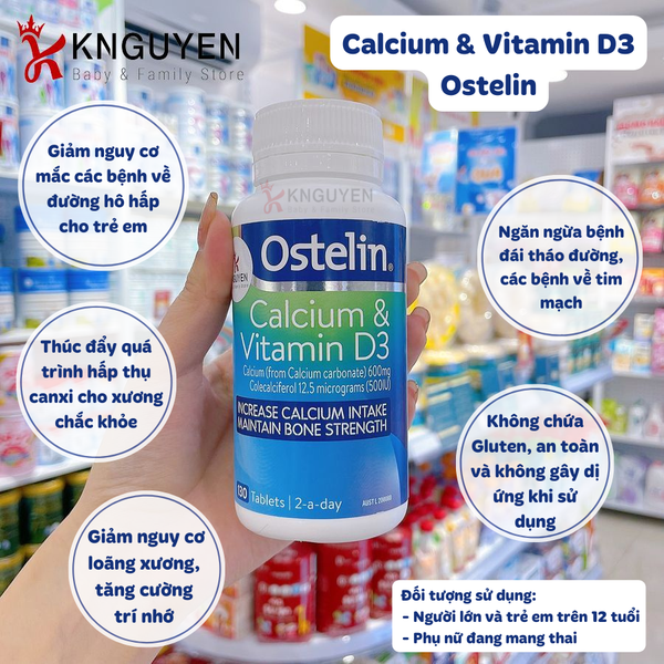  Calcium & Vitamin D3 - Ostelin 130 viên 
