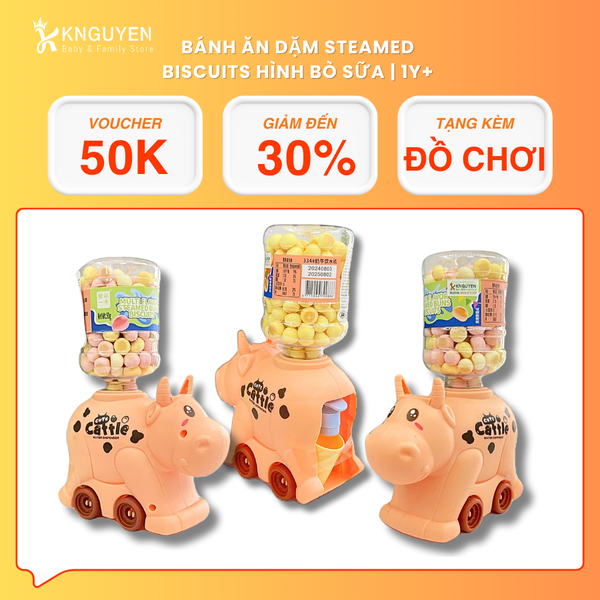  Bánh Ăn Dặm Steamed Buns Biscuits 50g (Hình Bò Cute) 