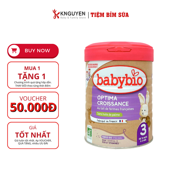  Sữa Bò Hữu Cơ Babybio Optima Bổ Sung Lợi Khuẩn 800g 
