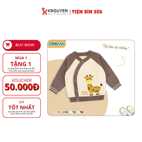  Áo len cài lệch dài tay Dokma 