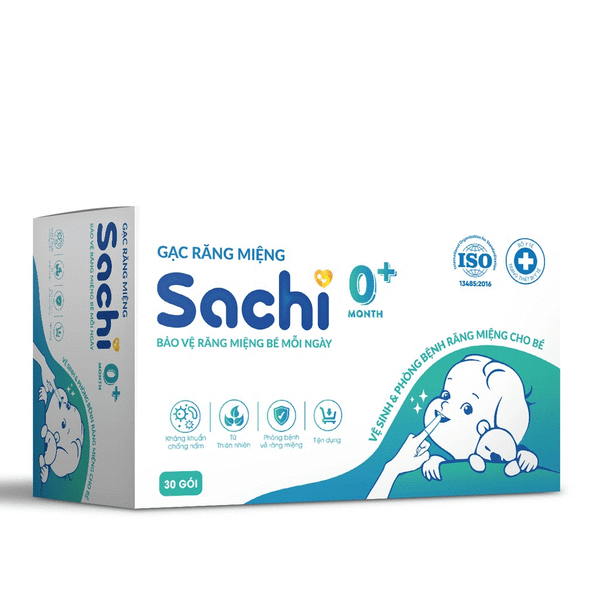  Gạc rơ lưỡi Sachi dịch chiết lá hẹ (10 gói) 