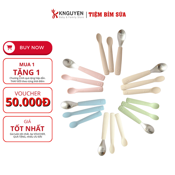  Bộ 3 Thìa Ăn Dặm Silicone Tobé MS 3211 