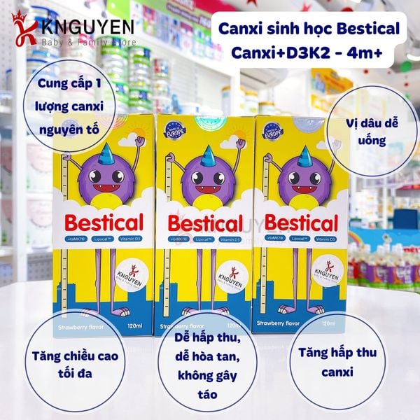  Canxi sinh học + D3K2 Bestical 120ml 