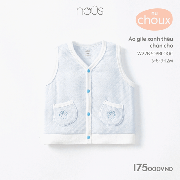  Áo Gile Thêu Chân Chó Nous 