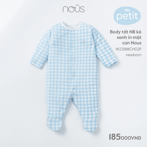  Body Tất NB Kẻ Xanh In Mặt Cún Nous 