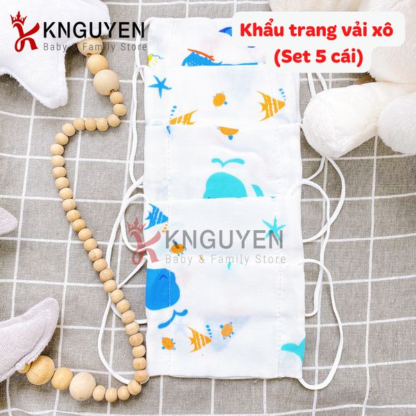  Set 10 Khẩu Trang Vải Xô Cho Bé 