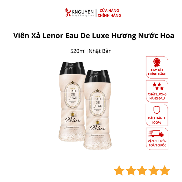  Viên Xả Vải Lenor Eau De Luxe Nhật Hương Nước Hoa, 520Ml 