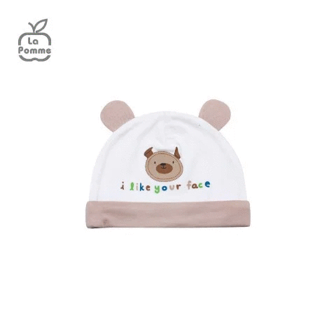 Mũ Sơ Sinh La Pomme - Kẻ Nâu 